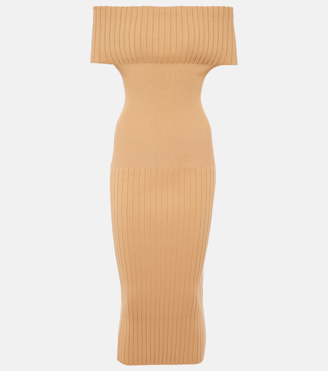 

Платье миди с открытыми плечами Sportmax, Cammello