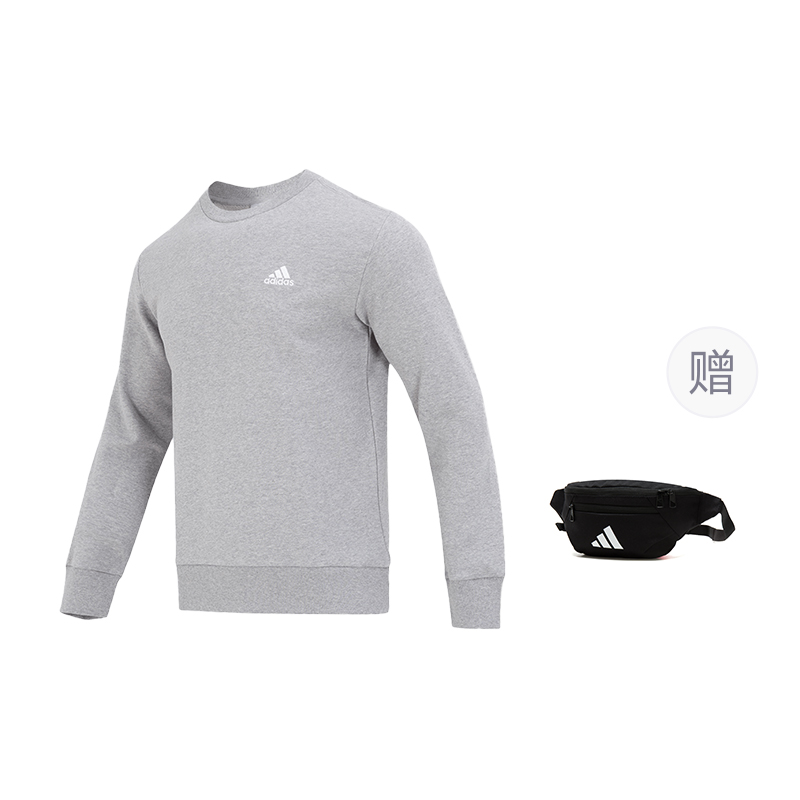 

Толстовка мужская с круглым вырезом, умеренная посадка, Regular Adidas, серый (free adidas bag 1 pc)