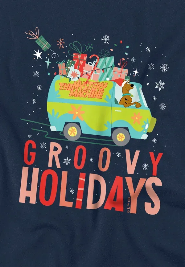 Футболка Scooby doo! goovy holidays christmas print t-shirt Cotton Soul, темно-синий — фото 3