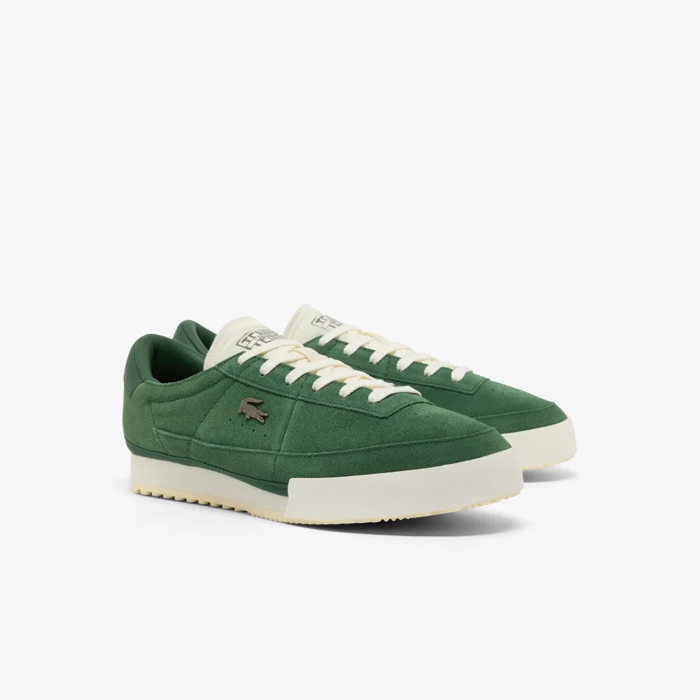 Мужские сникеры Aura из замши тёмно-зелёные от Lacoste — фото 2