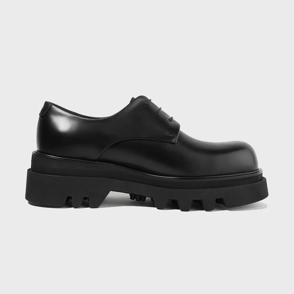 Мужские блестящие чёрные дерби Firenze.A Vibram Vi-Lite с двойной подошвой — фото 3