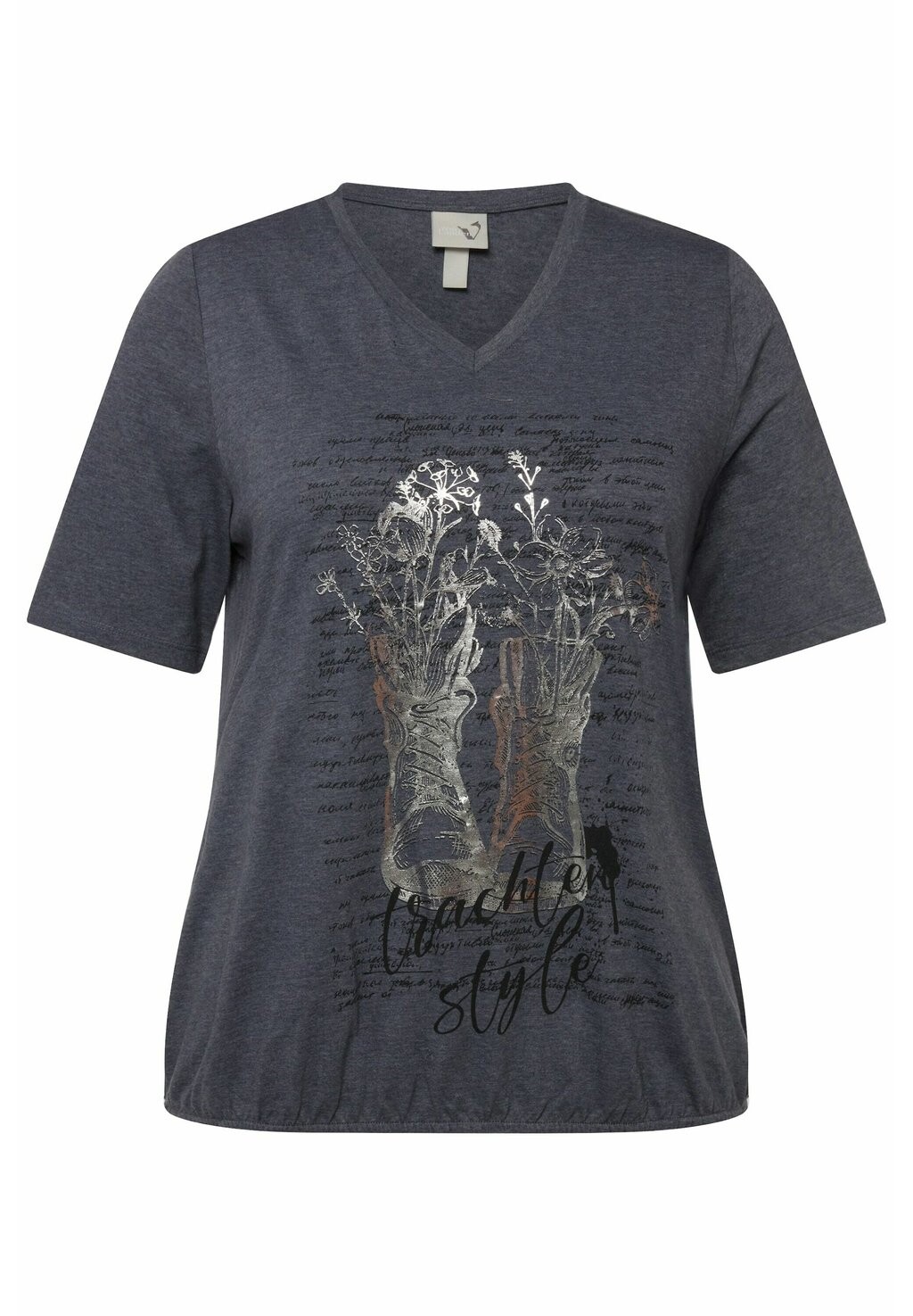 

Футболка с принтом Ulla Popken, цвет Mottled Dark Grey