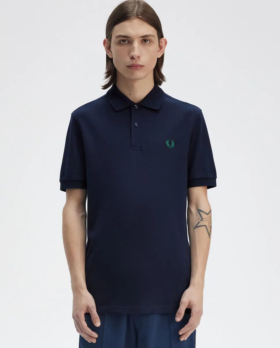 

Мужская поло с коротким рукавом и лавровым венком Fred Perry, темно-синий
