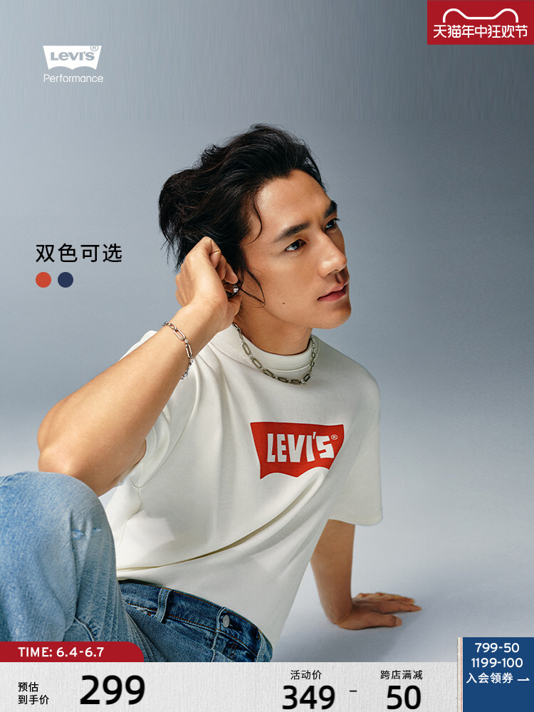 

Футболка унисекс Levi's с короткими рукавами, красный