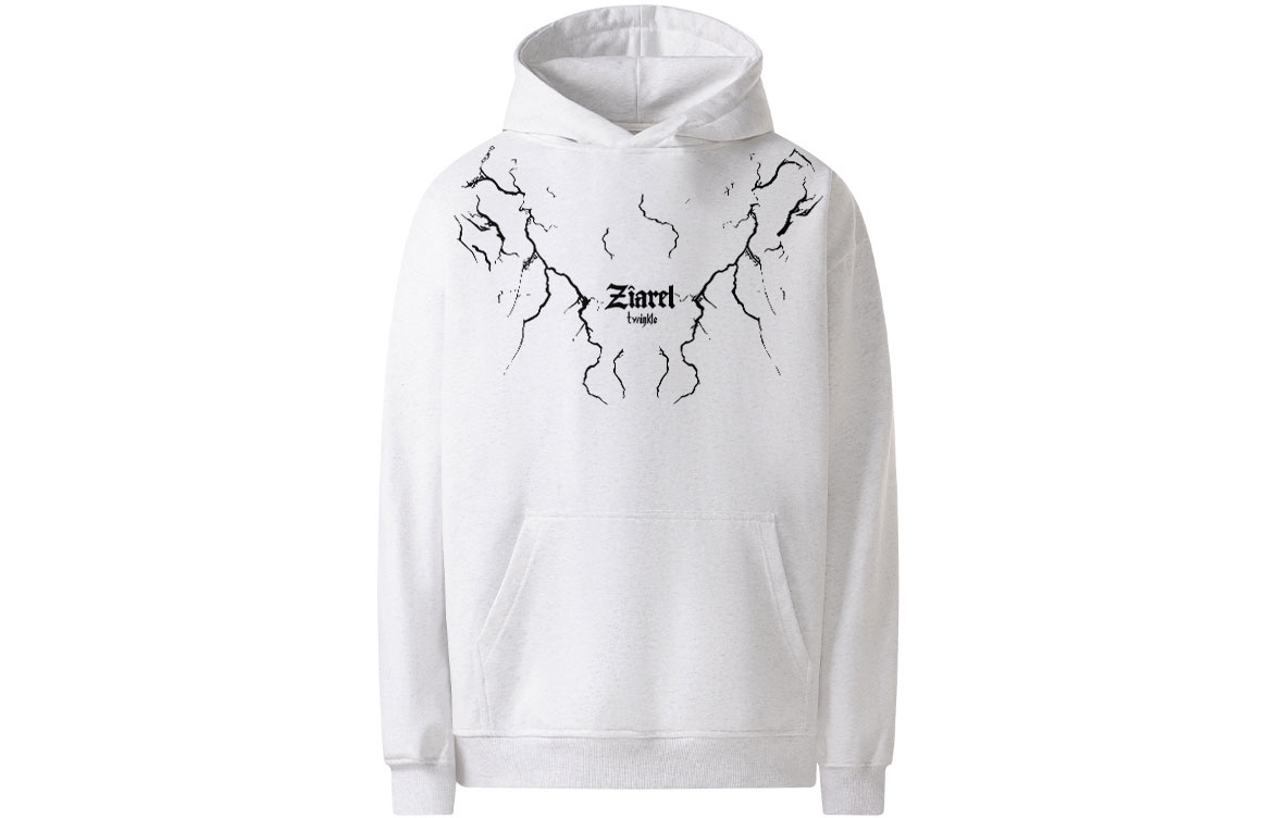

Толстовка Unisex Hooded Moderate Heavyweight ZIAREL, белый heather серый