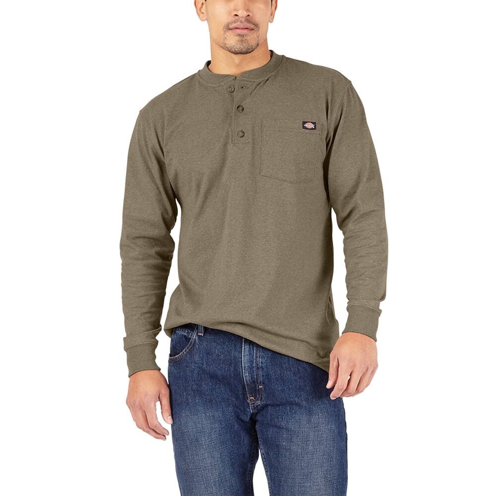 

Мужчины, Dickies, тяжеловес, Хизеред Хенли, цвет Military Green Heather