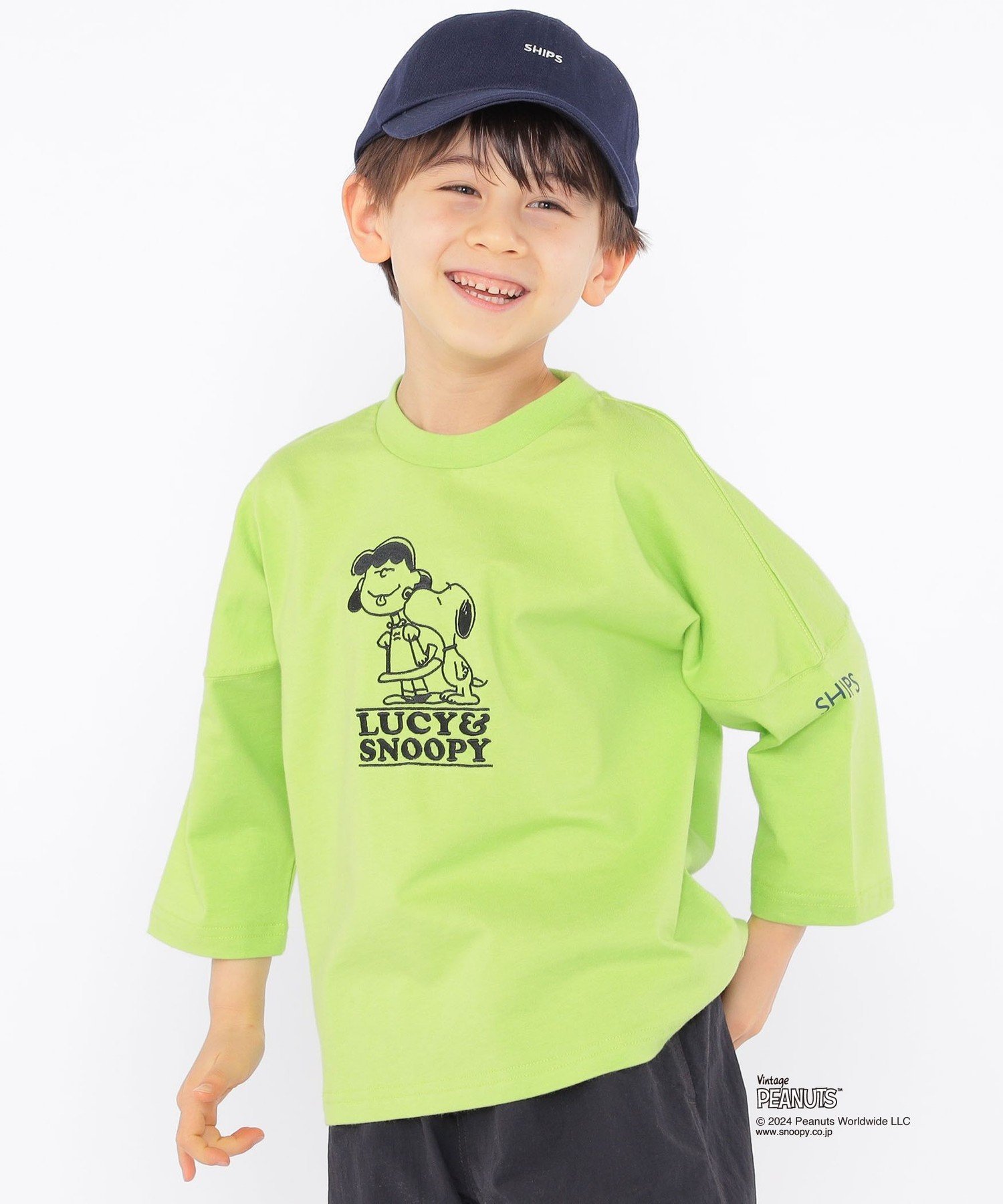 Детская футболка с рукавом 3/4 и изображением Снупи (рост 100-130 см) SHIPS KIDS, Light green — фото 3
