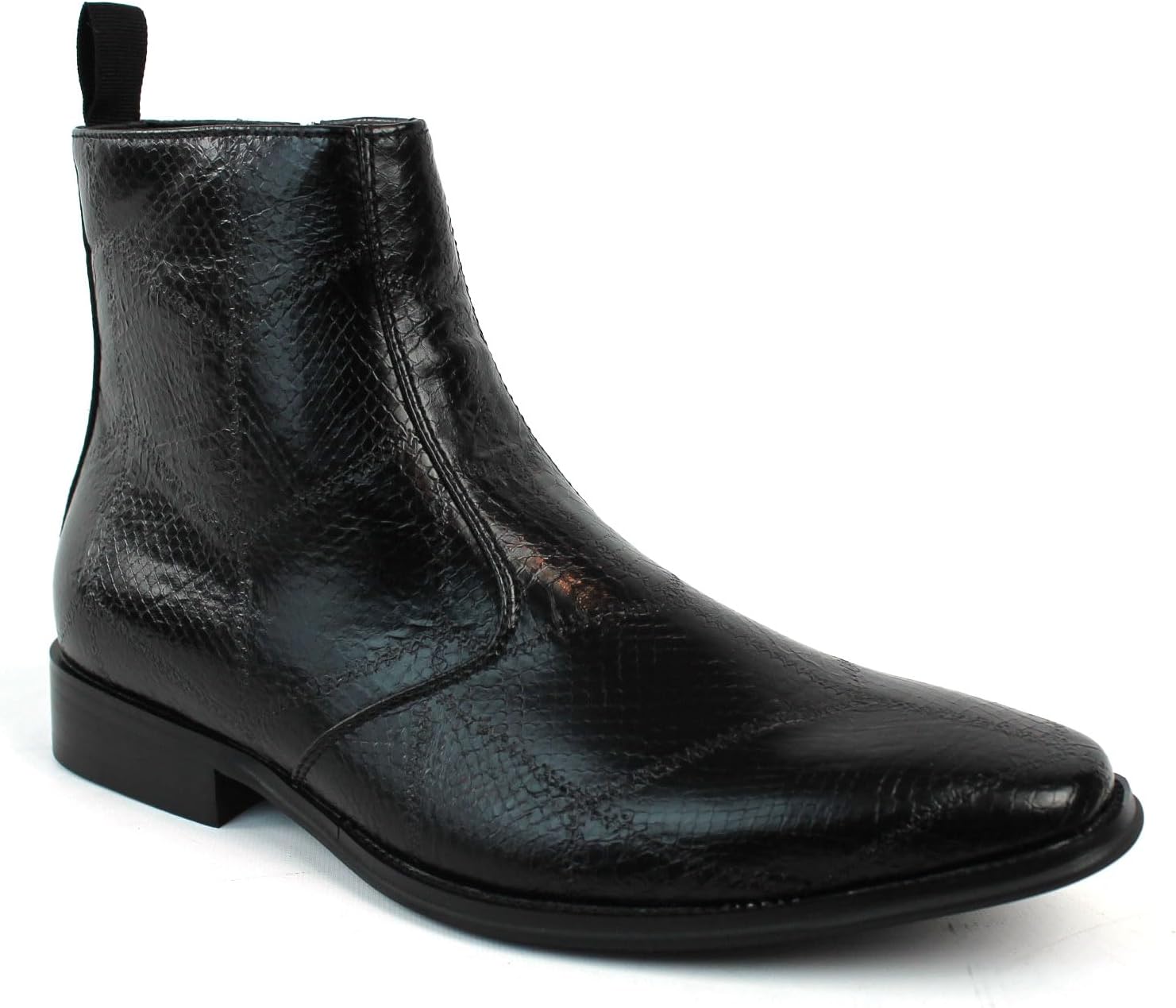 

Мужские черные ботинки AZARMAN Chelsea с змеиным принтом, заостренным носком, боковой молнией, формальные и повседневные на массивном каблуке Azar Man