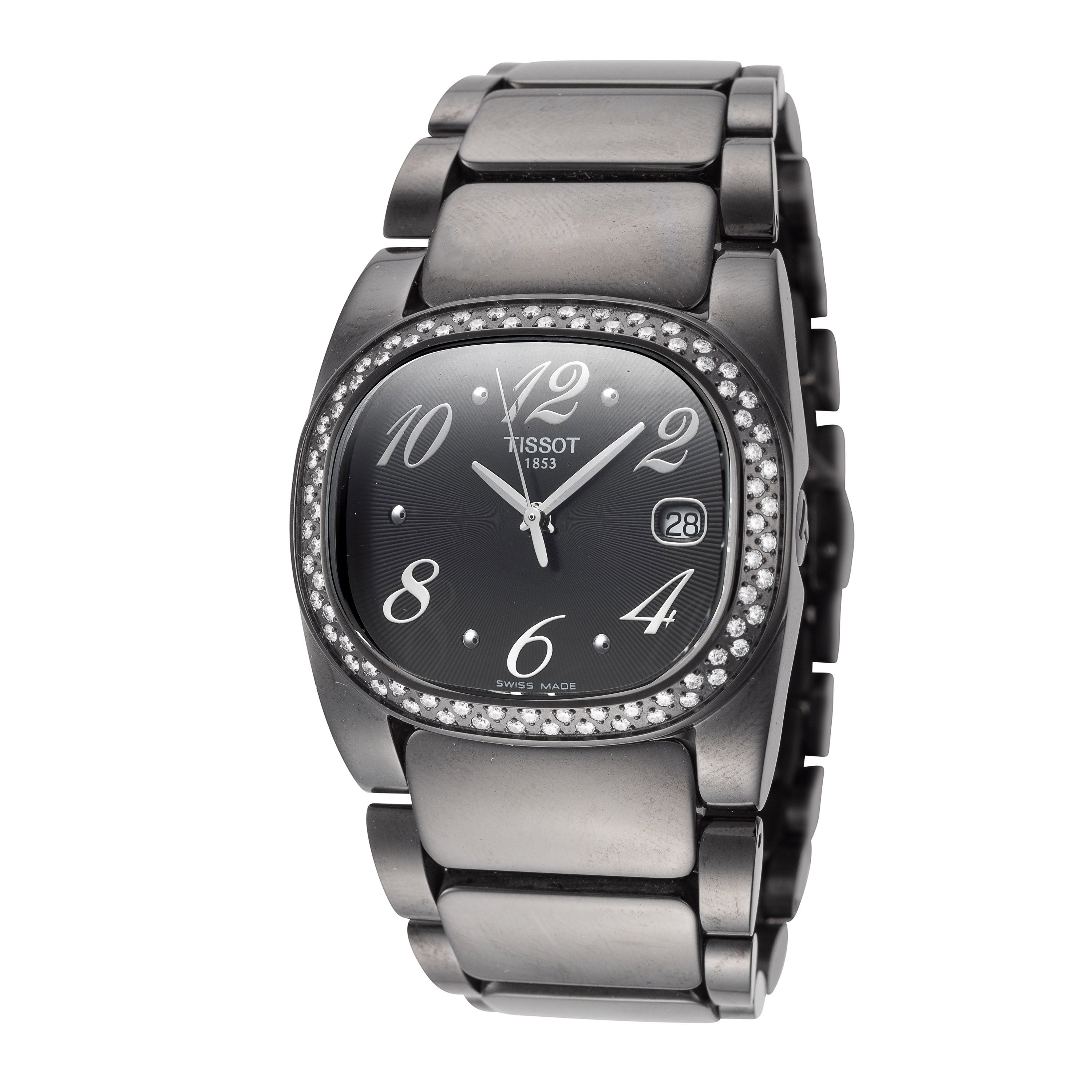 

Женские кварцевые часы Tissot T-Moments 33 мм, черный
