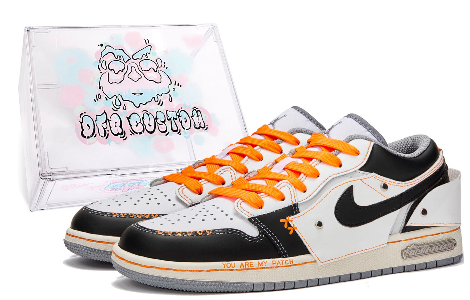 

Кроссовки Air Jordan 1 Skateboarding Shoes Women's Low-top Orange/White/Blue/Grey, белый