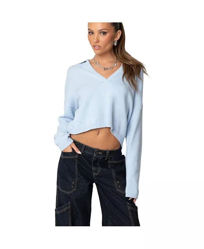 

Женский укороченный свитер Marcie oversize Edikted, синий
