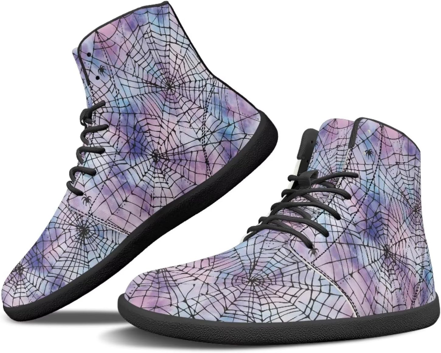 

Кроссовки Binienty Mens с высокой посадкой, широкой колодкой и босоножечной посадкой, паутина, летучие мыши, минималистичные кроссовки с нулевым перепадом, Tie-dye Spiderweb