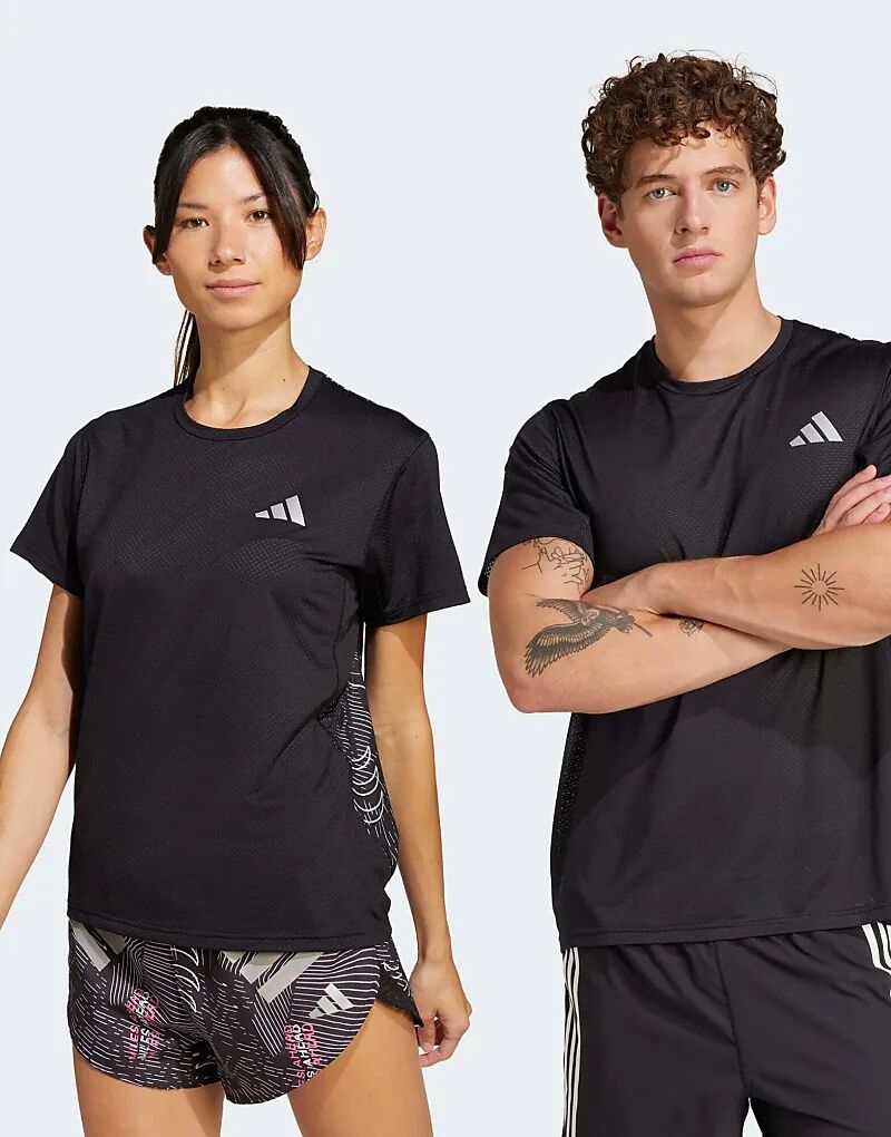 

Футболка adidas Performance унисекс 'break the norm' climacool черного цвета