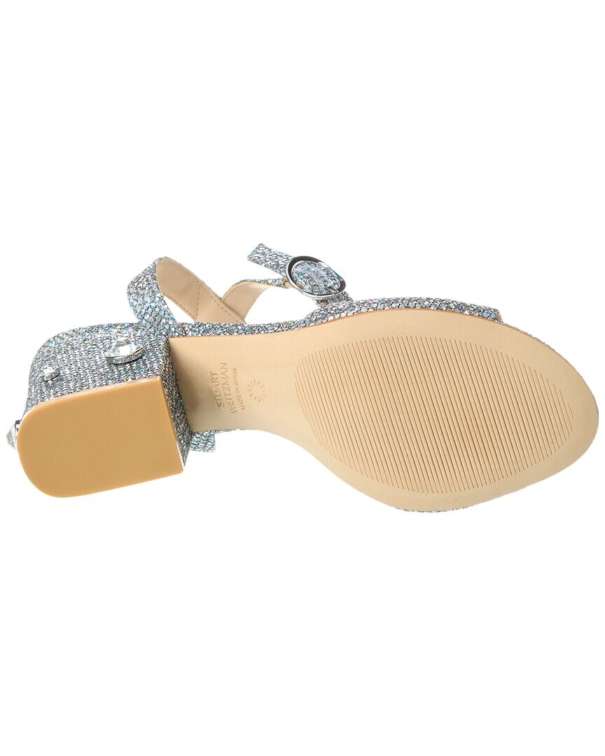 Сандалии Stuart Weitzman Allshine 75 Block, серебро — фото 2