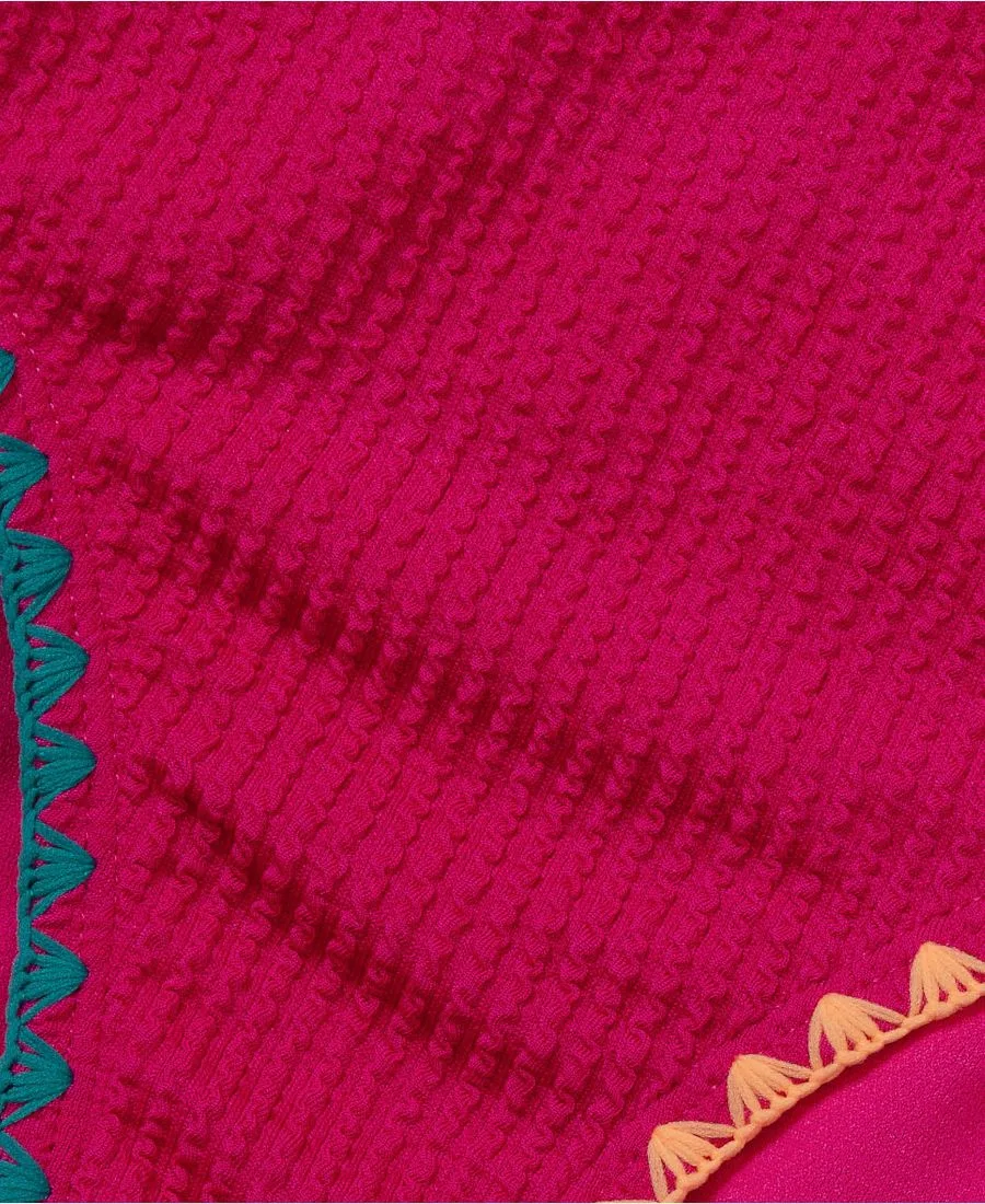 Детский купальник-бикини с вышивкой, устойчивый к хлору Lands' End, Neon Fuchsia/Deep Violet — фото 3