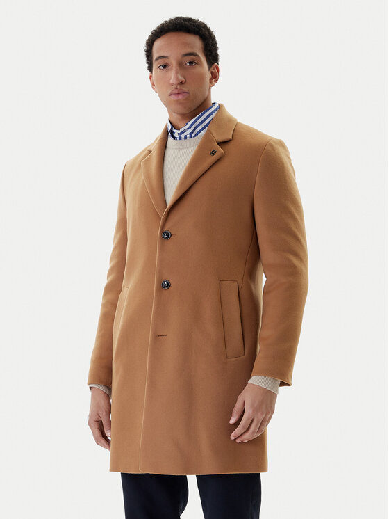 

Шерстяное пальто regular fit MW0MW40768 Tommy Hilfiger, коричневый