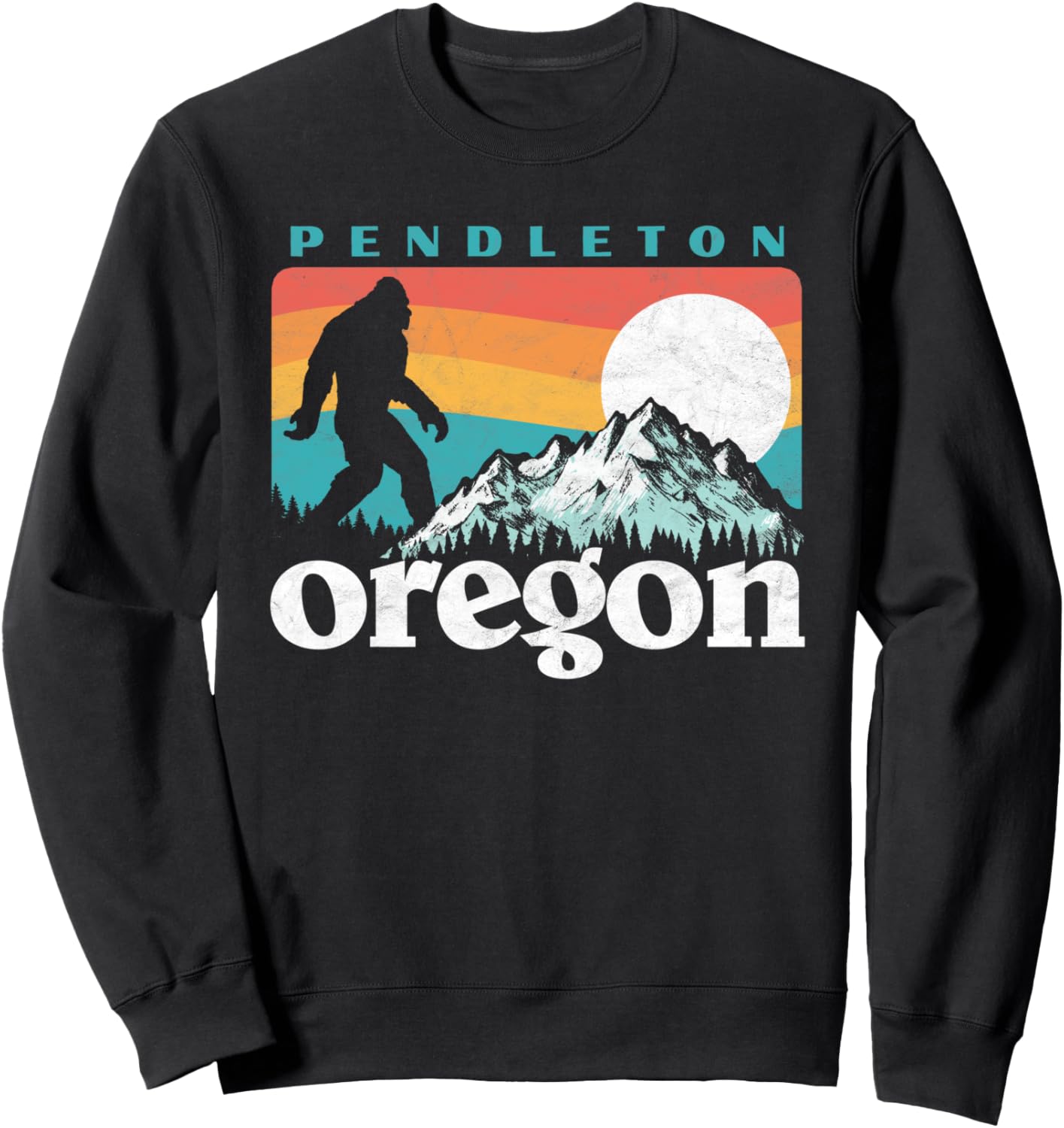 

Толстовка Pendleton Oregon Retro 80s Bigfoot Mountains, черная Bigfoot Ufo Believer 2001 Tees