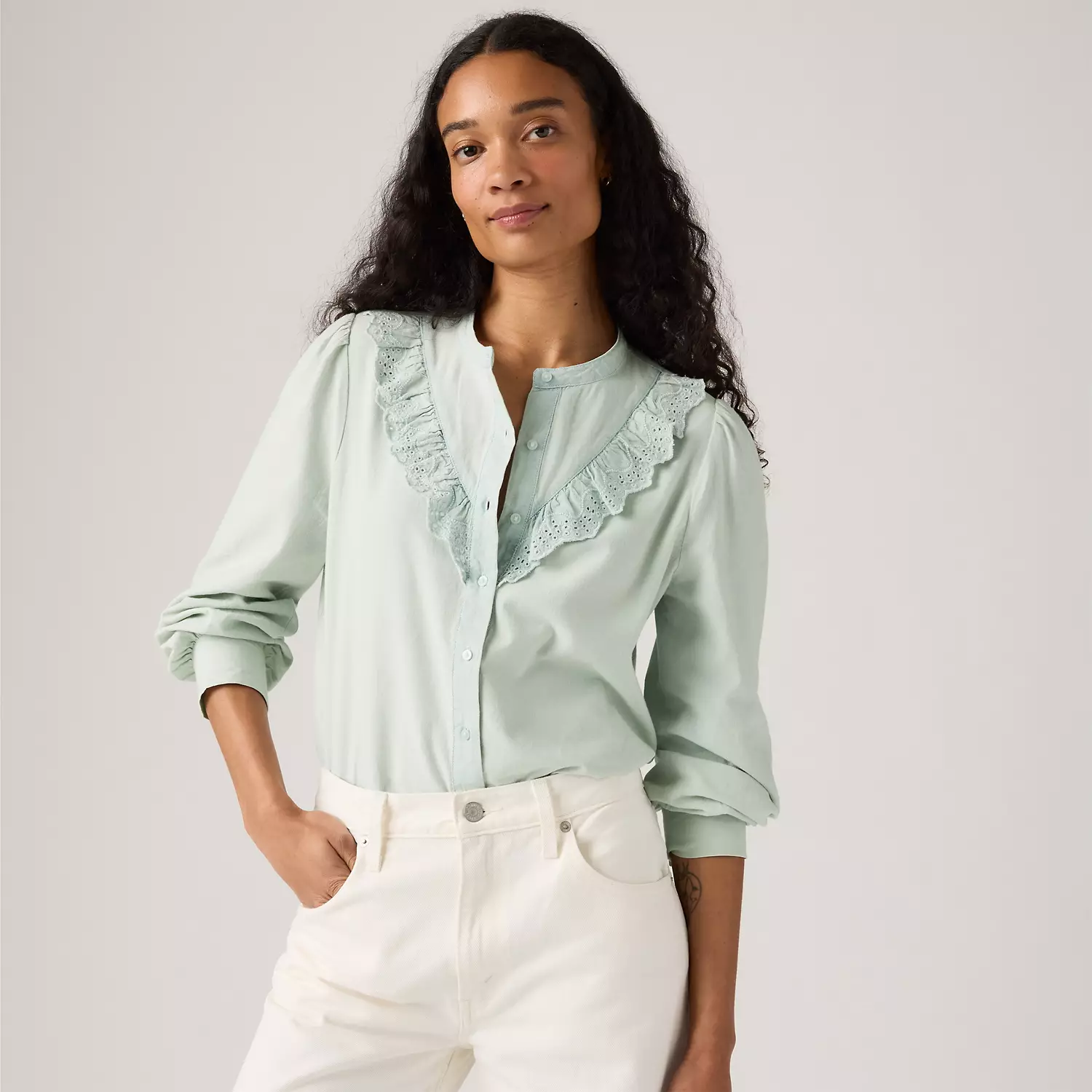 

Блуза с люверсами «Джейн» Levi's, цвет Blue Light Chambray - Medium Wash