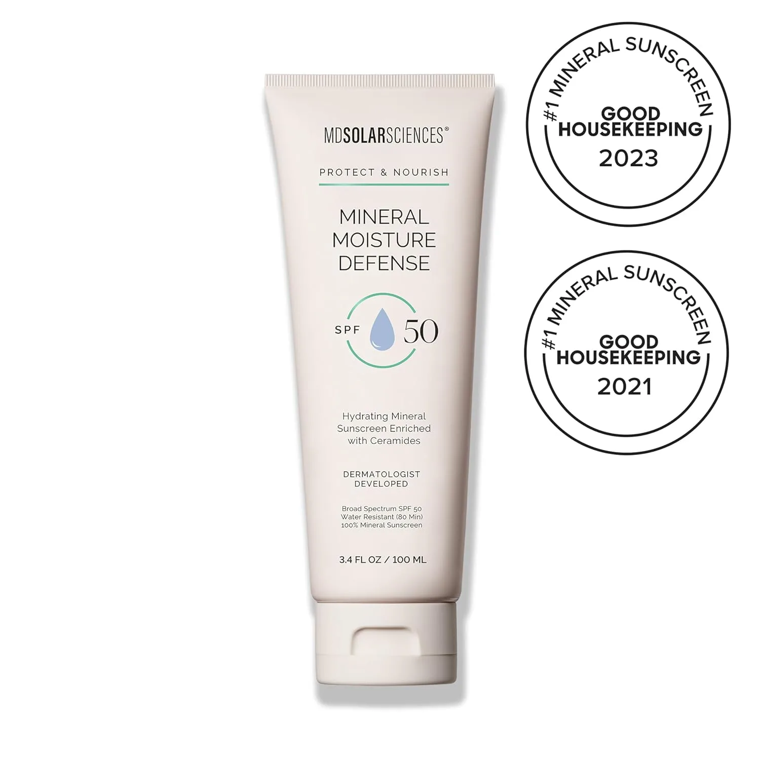 Солнцезащитный крем MDSolarSciences Mineral Moisture Defense SPF 50 для тела и лица 100 мл (1 шт.), Sheer — фото 2