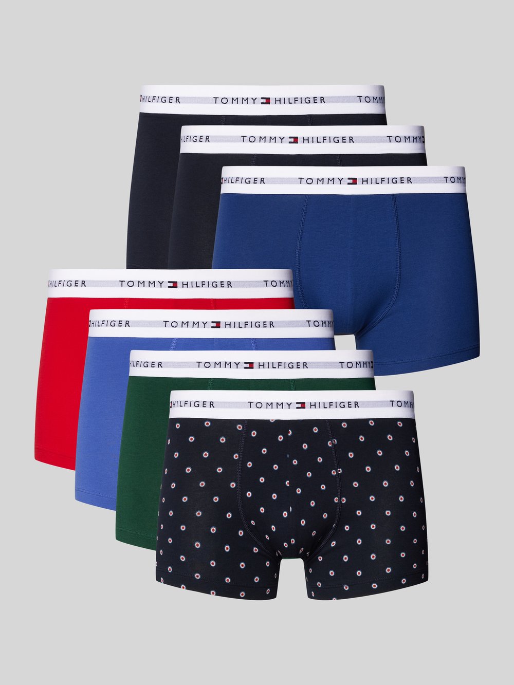 

Боксеры с эластичным поясом и логотипом в упаковке 7 шт Tommy Hilfiger, красный