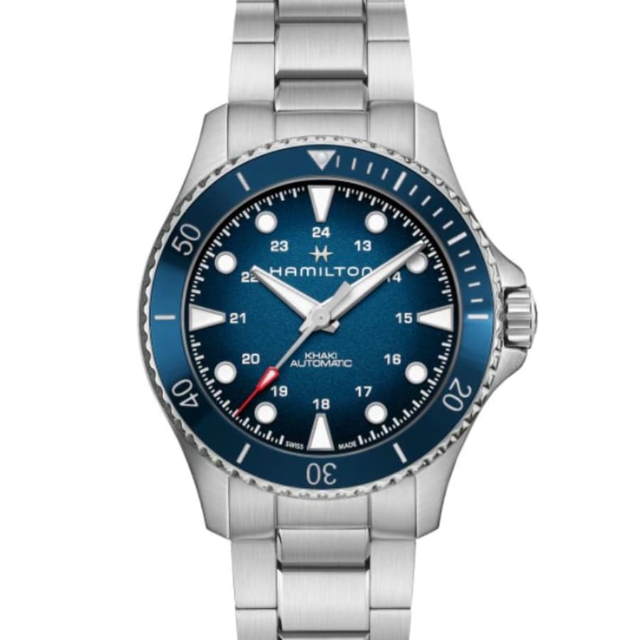 

Мужские часы Hamilton Khaki Navy Scuba Auto с синим циферблатом из стали H82505140