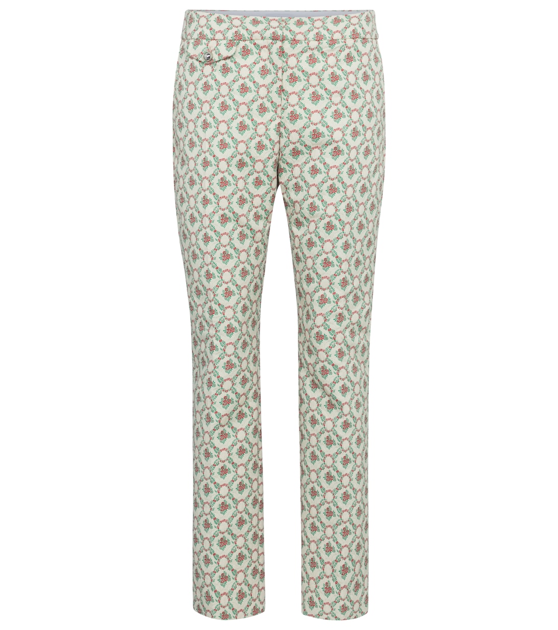 

Прямые брюки с цветочным принтом и низкой талией Rabanne, Ecru Flower Medaillon