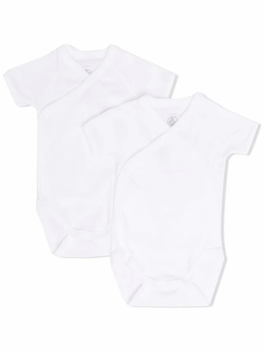 

Боди с V-образным вырезом и короткими рукавами Petit Bateau, белый