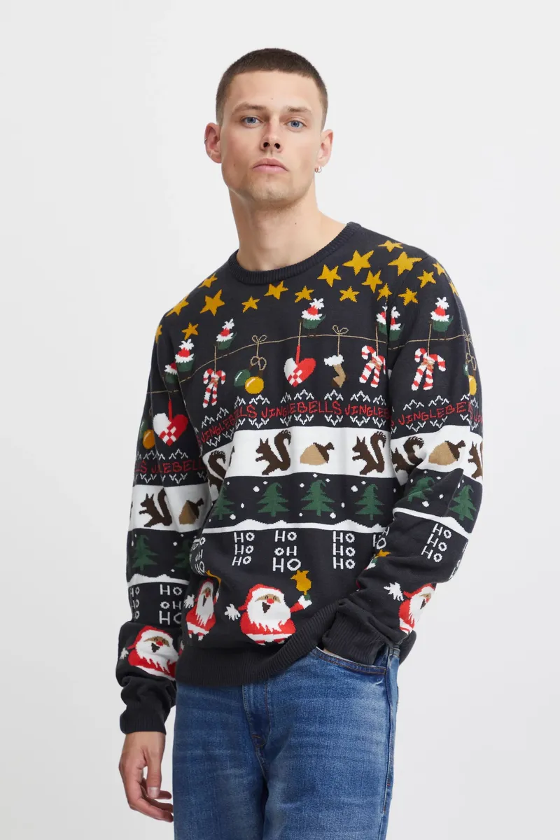 

Рождественский свитер из смесового материала "BLEND BHPullover", синий