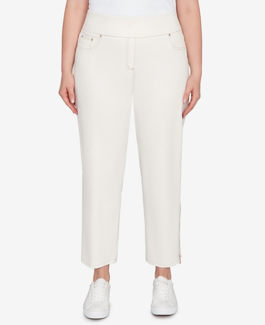 

Брюки больших размеров с застежкой-молнией по низу, надеваемые через голову Ruby Rd, Ivory