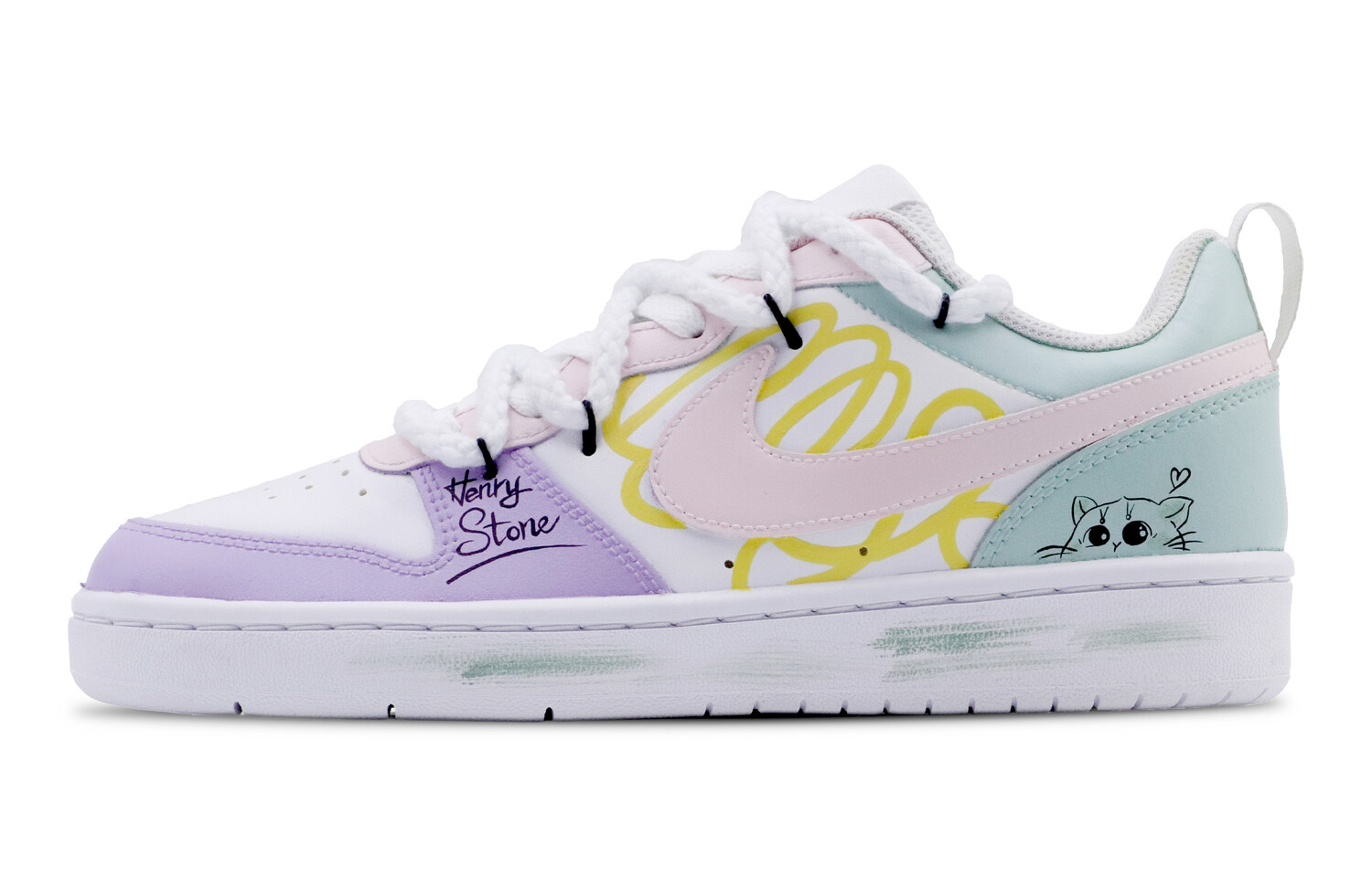 

Кроссовки Nike Court Borough Skateboarding Shoes Women's Low-top Purple, Pink, Green, цвет Light Lavender