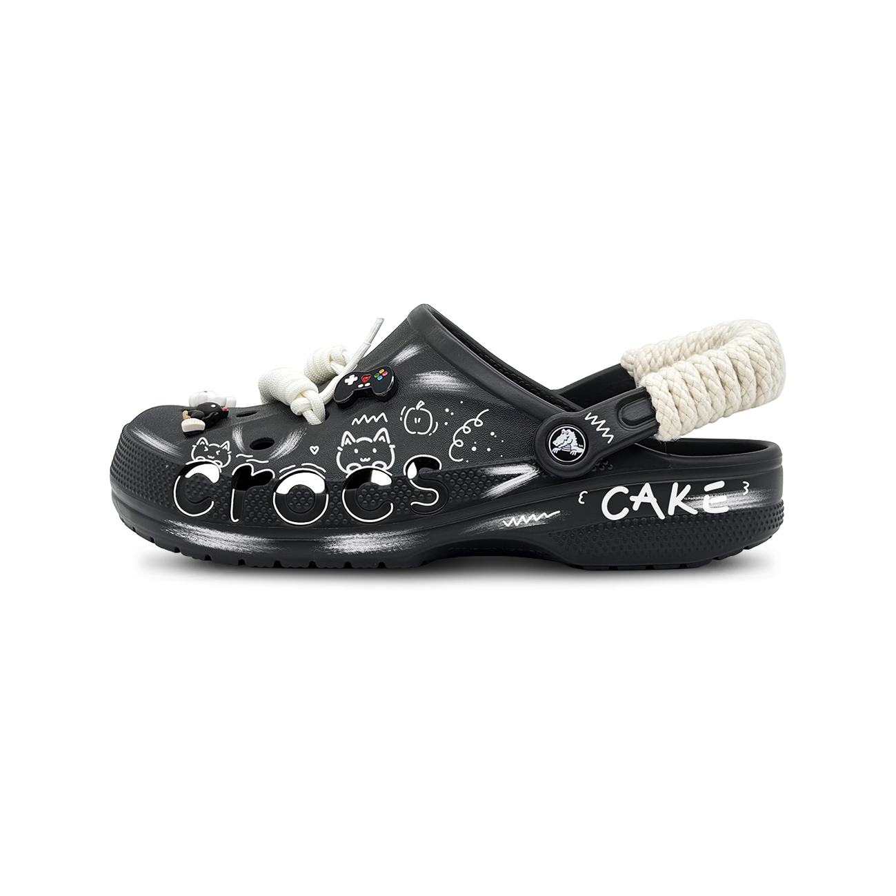 Сабо Baya Clog Cake Kitten унисекс черные Crocs, Black