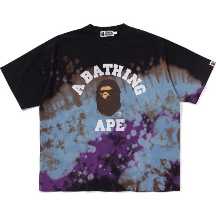 Футболка Bape Tie Dye College Relaxed Fit A BATHING APE, синяя — фото 2