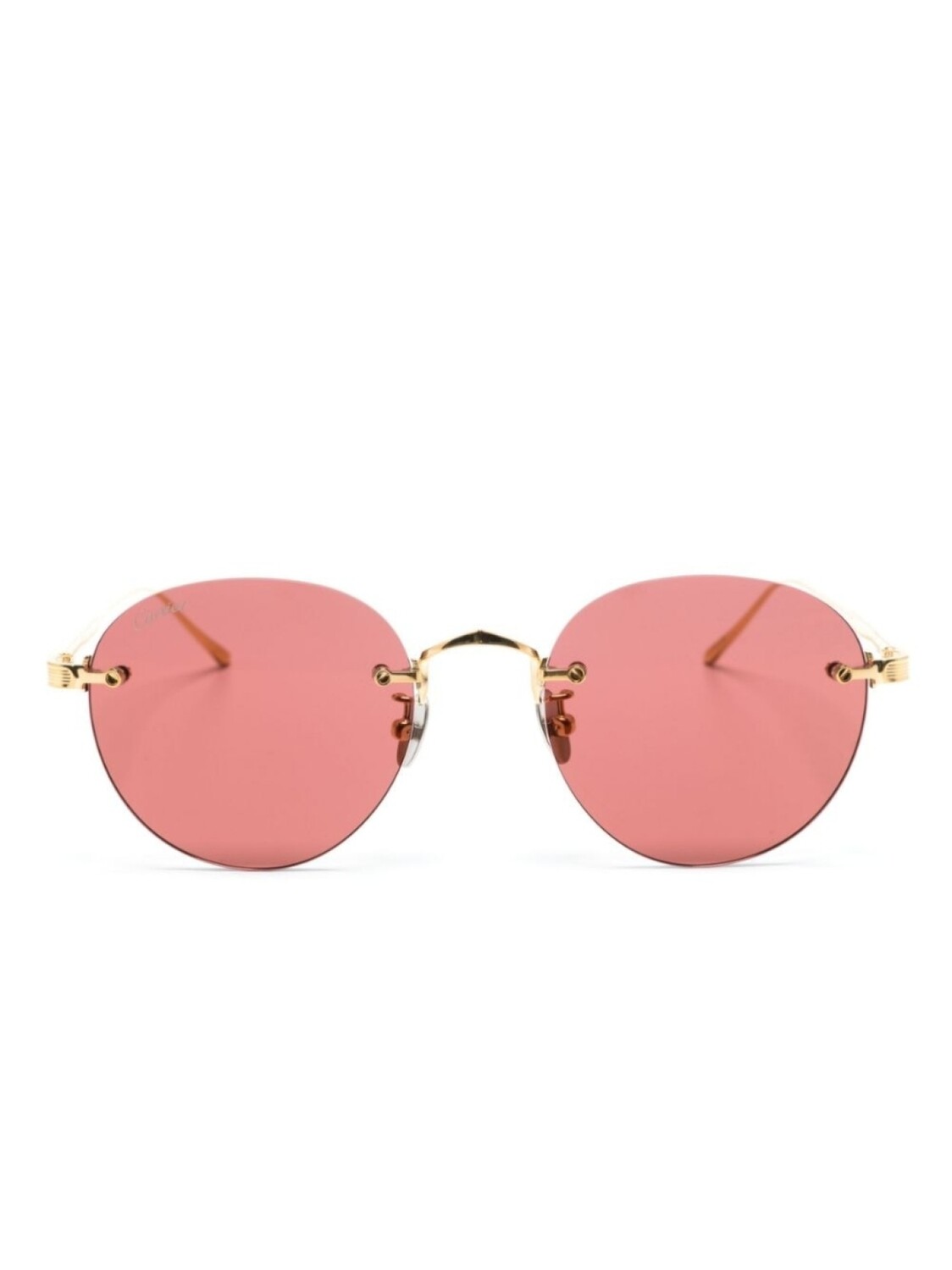 

Cartier Eyewear солнцезащитные очки в круглой оправе, золотистый