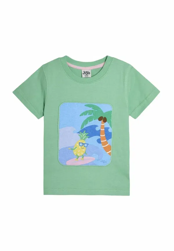 Футболка Regular fit с принтом Jojo Maman Bébé, зелёный серфинг ананас