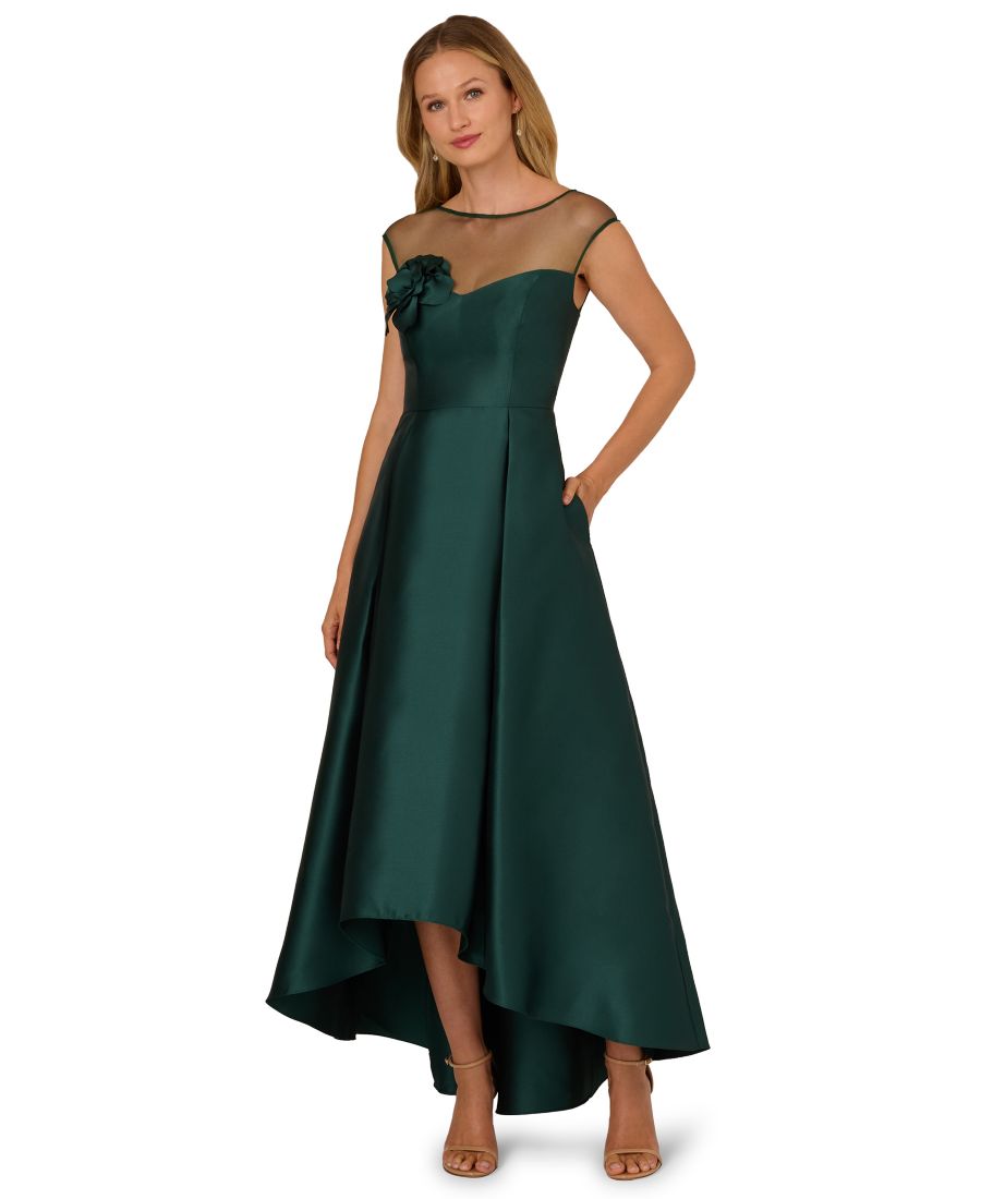 

Женское платье с вырезом-лодочкой и цветочным принтом из сетчатой ткани Adrianna Papell, Dark Forest