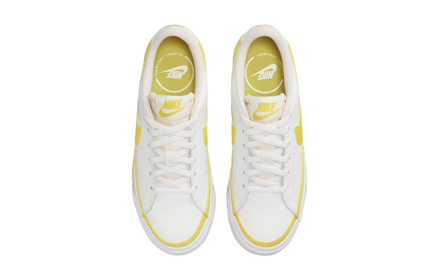 Детские кроссовки для скейтбординга Nike Court Legacy GS, White/Yellow — фото 4