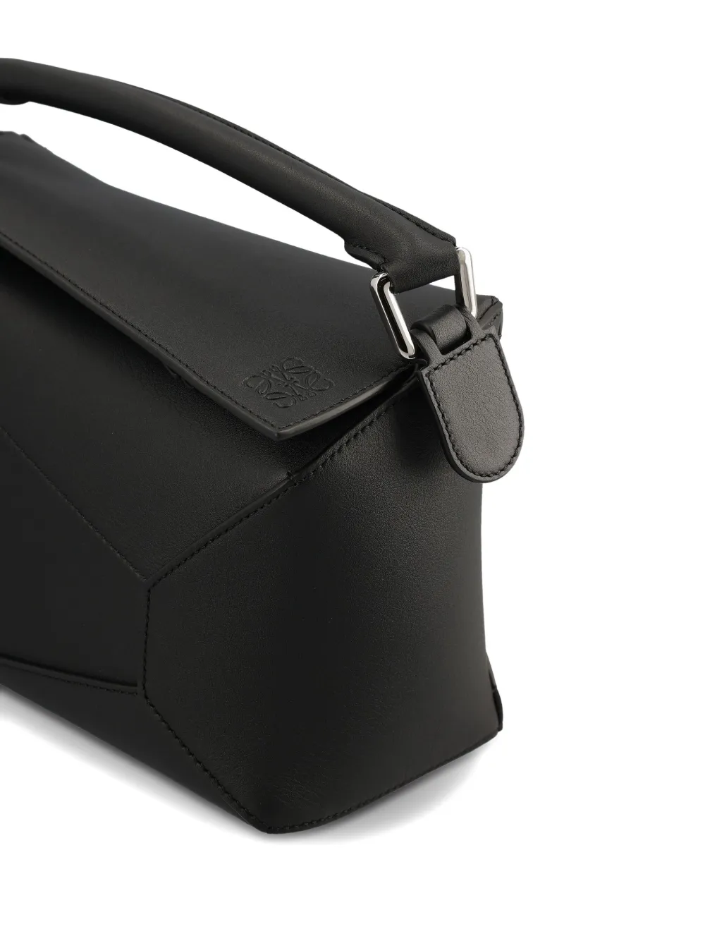 Маленькая кожаная сумка-тоут Puzzle Loewe, черный — фото 4