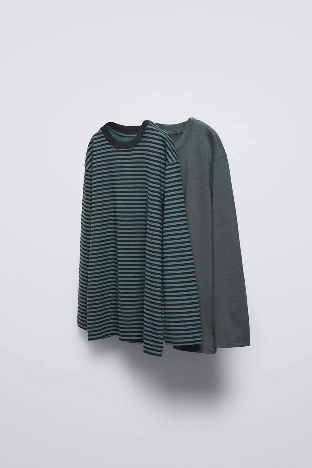 

Упаковка из 2 полосатых футболок ZARA, серый/синий