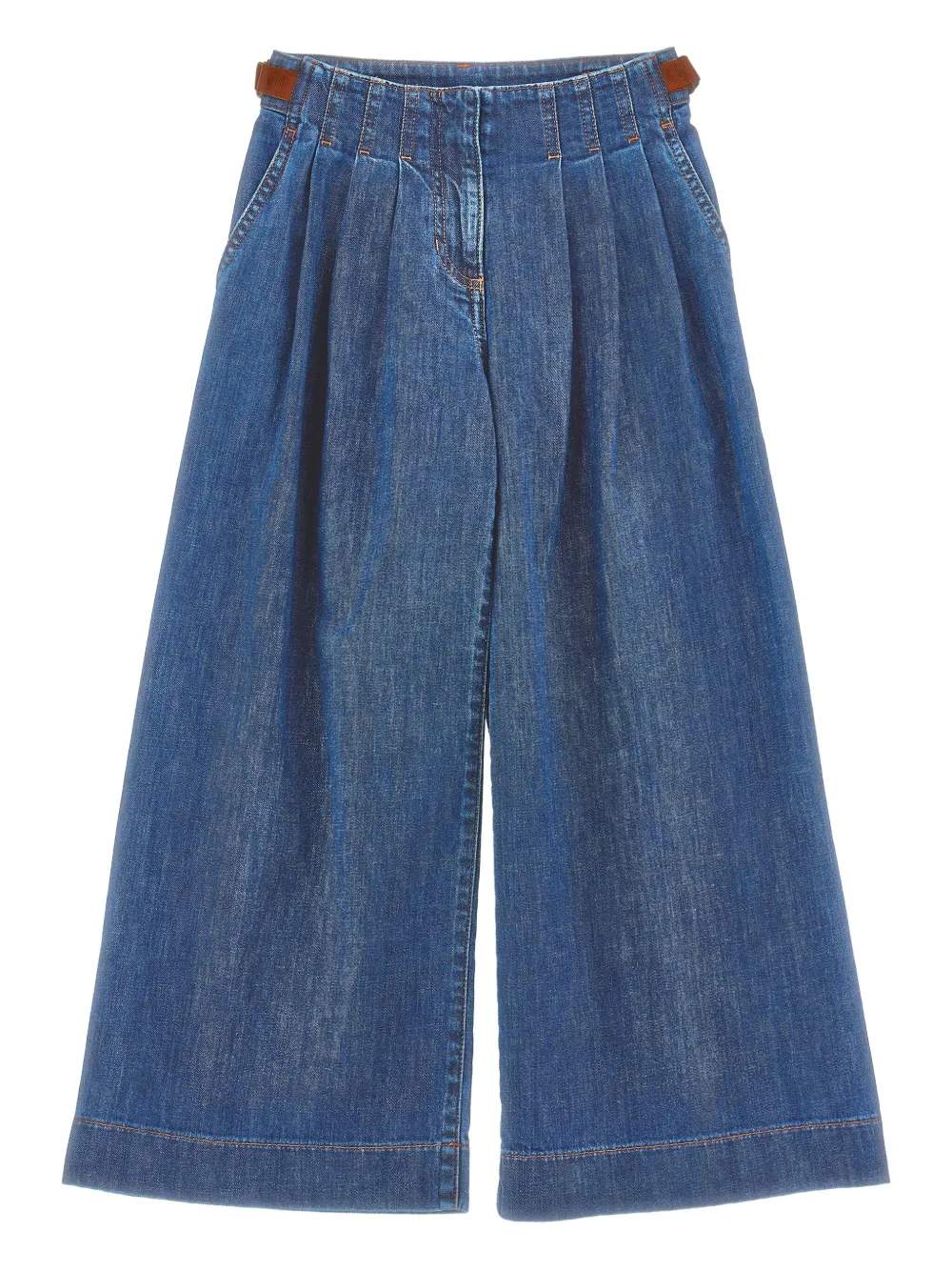 

Широкие джинсы с вышитым логотипом Philosophy Di Lorenzo Serafini Kids, синий