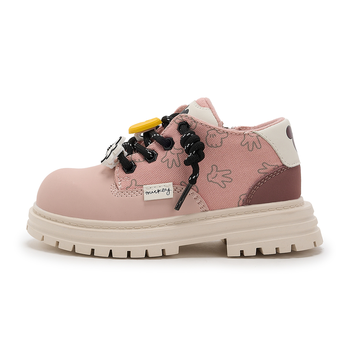 

Mickey против ударов амортизирующие и устойчивые к истиранию низкие детские кожаные ботинки для подростков Disney, розовый