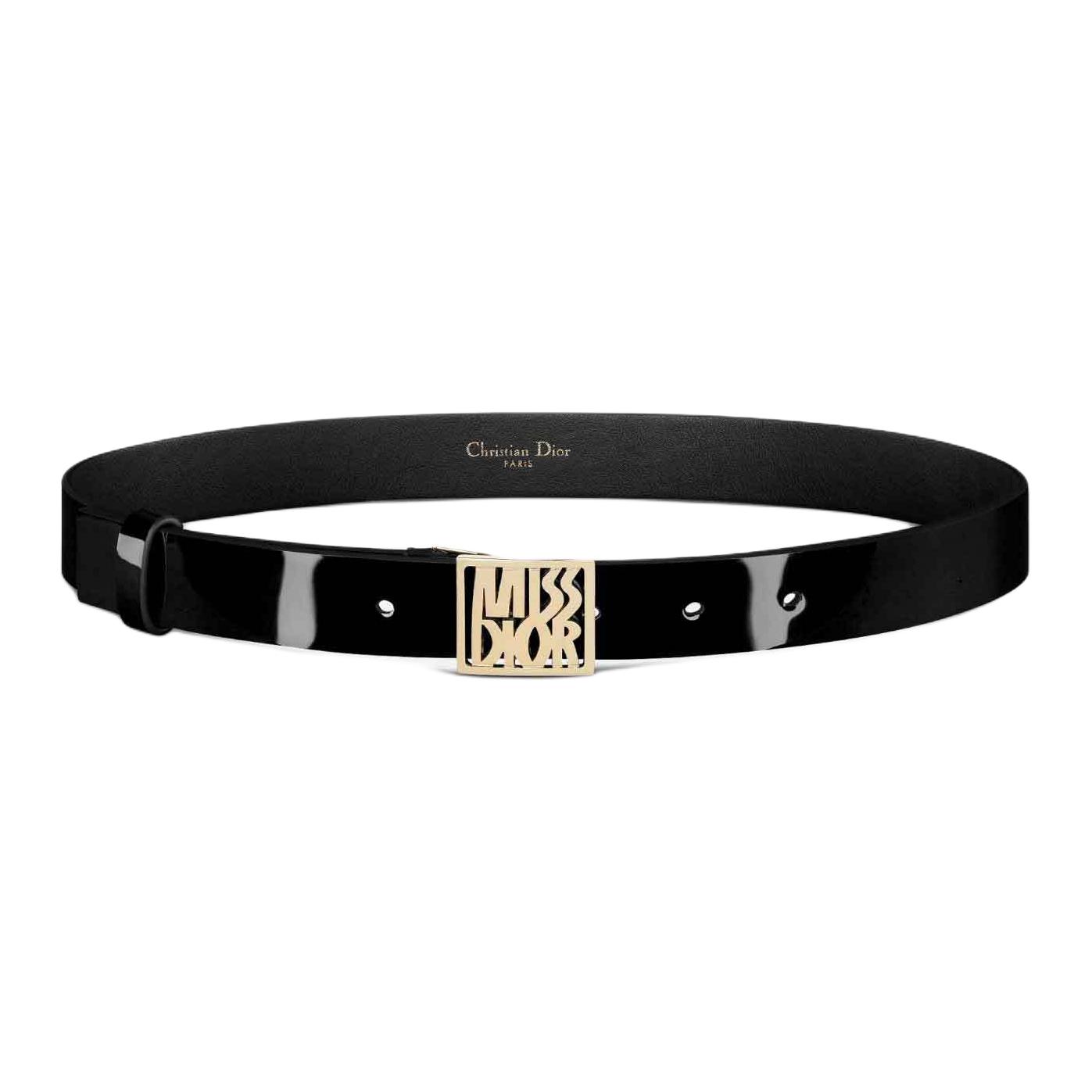 

Кристиан Мисс Ремень с пряжкой Dior, черный