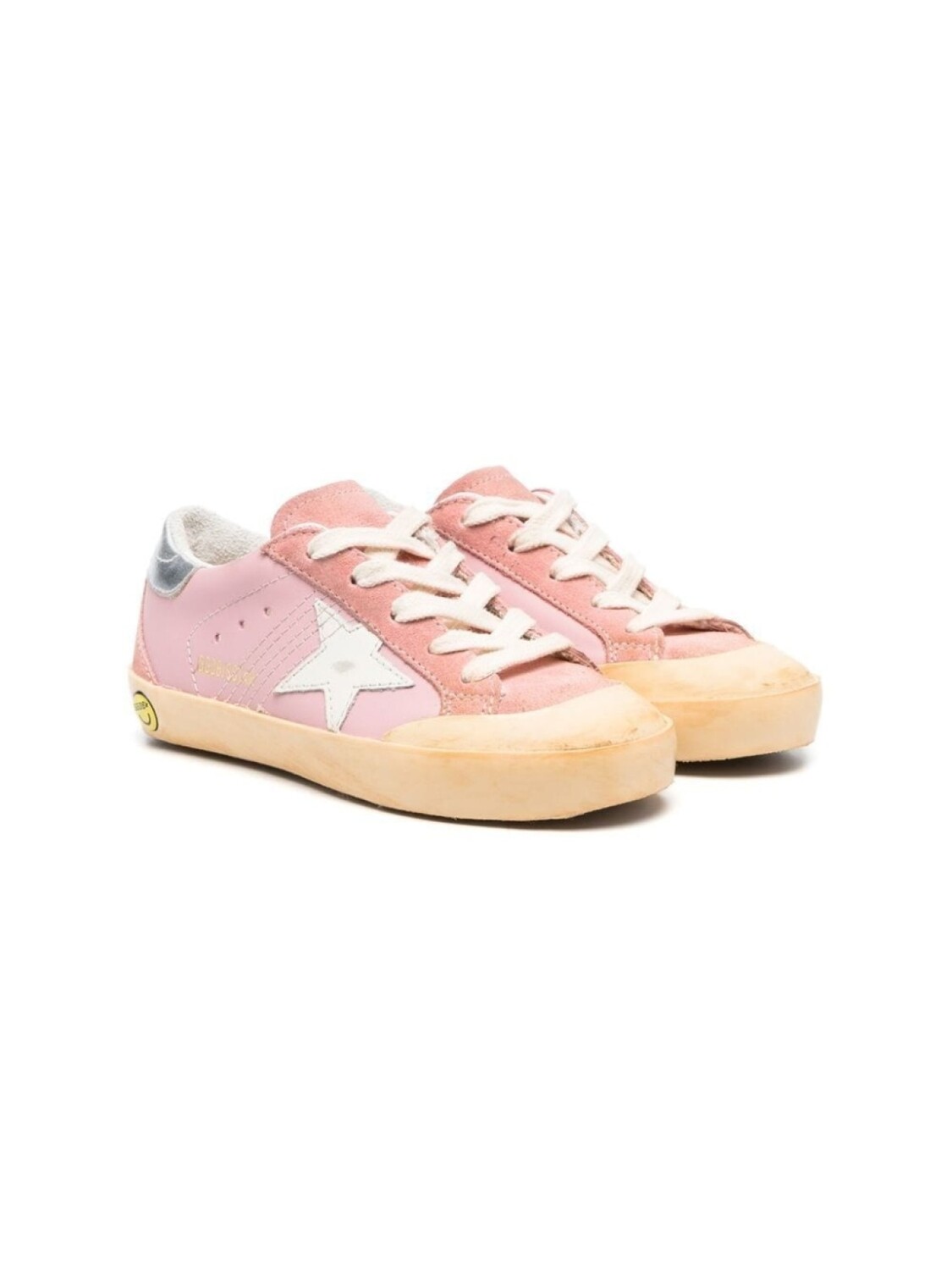 

Golden Goose Kids кеды с нашивками, розовый