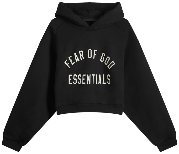 

Худи Fear of God Essentials Fleece Cropped Hoodie 'Black', черный