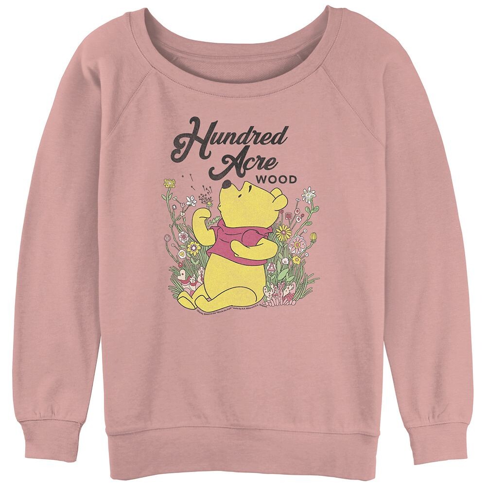 

Пуловер с напуском из махровой ткани с рисунком Винни-Пуха для детей Disney's Blowing Dandelions, цвет Desert Pink