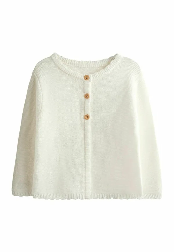 Классический кардиган прямого кроя с волнистым краем Jojo Maman Bébé, Cream