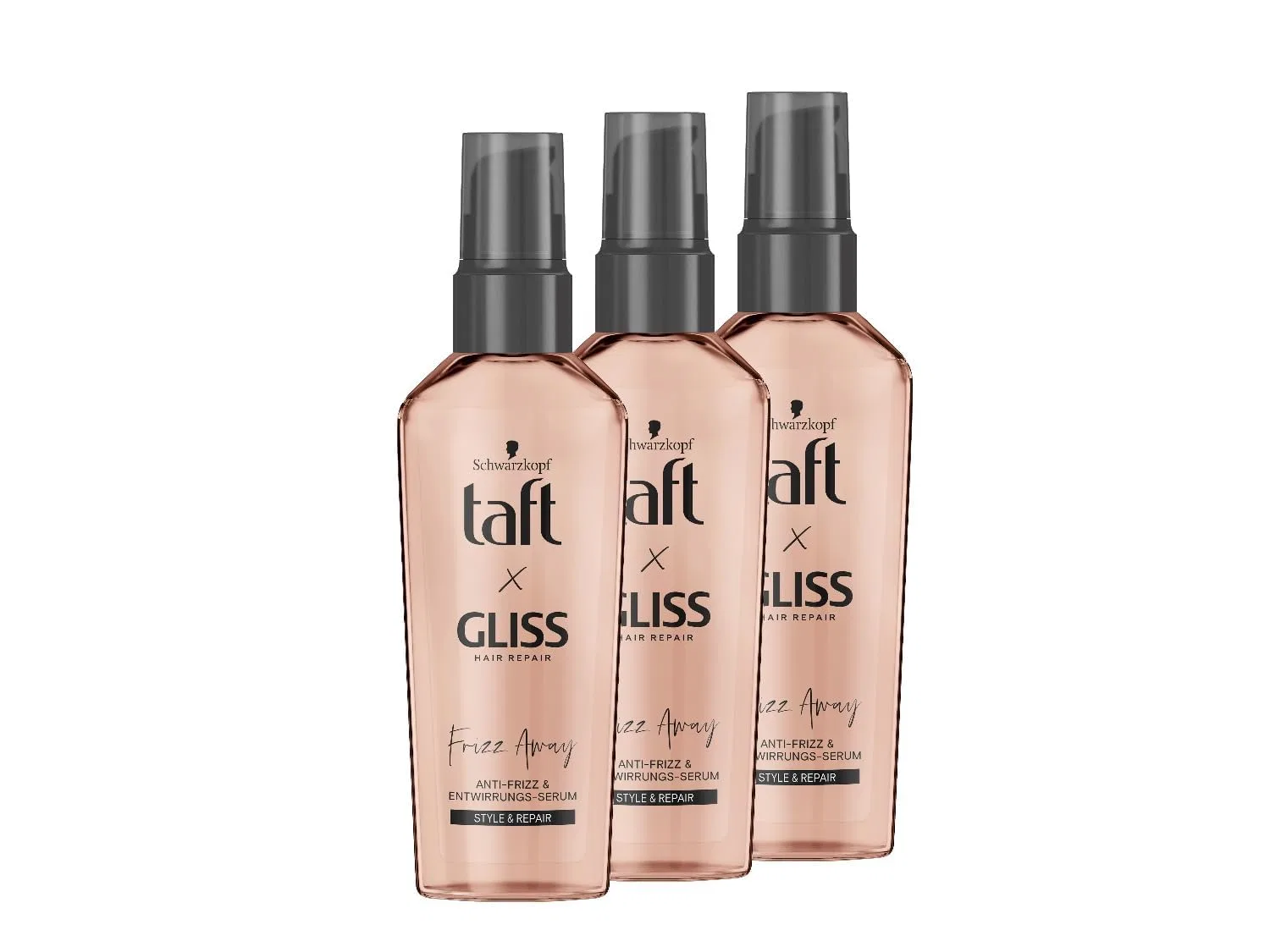 Сыворотка Taft x Gliss Schwarzkopf Frizz Away Serum, 3 x 75 мл Taft