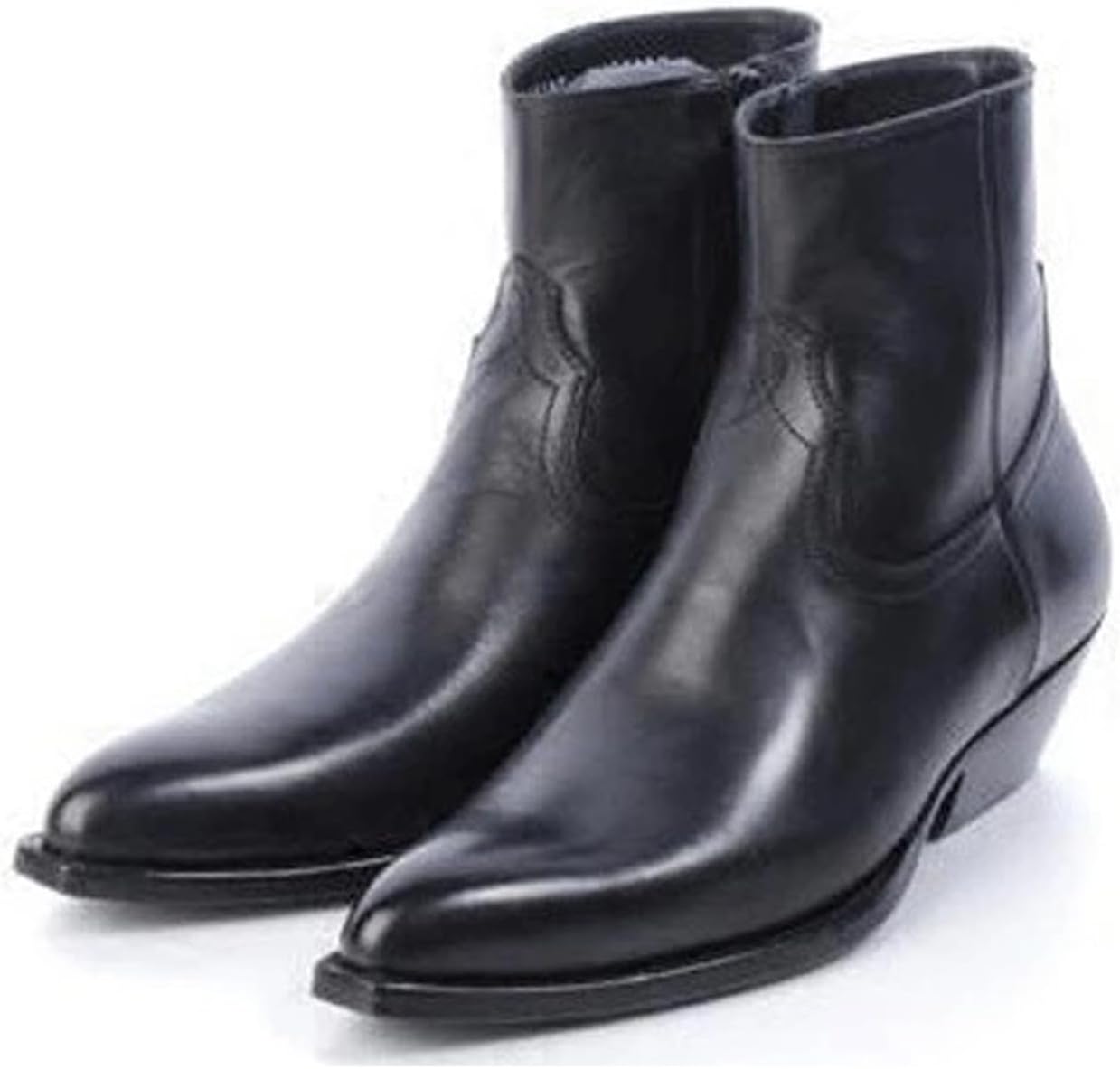 

Мужские ботинки Chelsea Santimon из верхнего слоя кожи - замшево-кожаные модельные ботинки с низким кубинским каблуком и боковой молнией для повседневной носки, вечеринок, родео и диско, черный