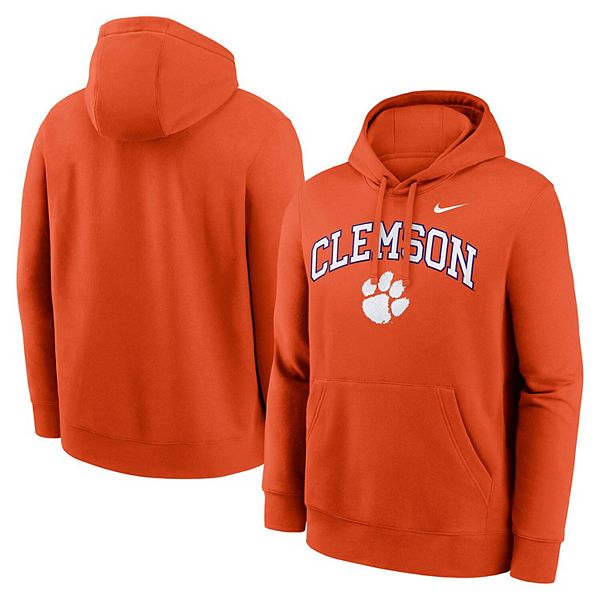 Толстовка с капюшоном мужская orange clemson tigers club fleece arch pullover Nike