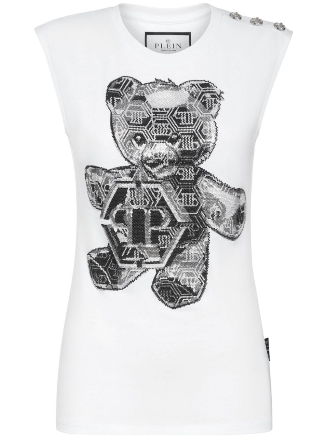 

Хлопковая майка Philipp Plein с кристаллами, белый