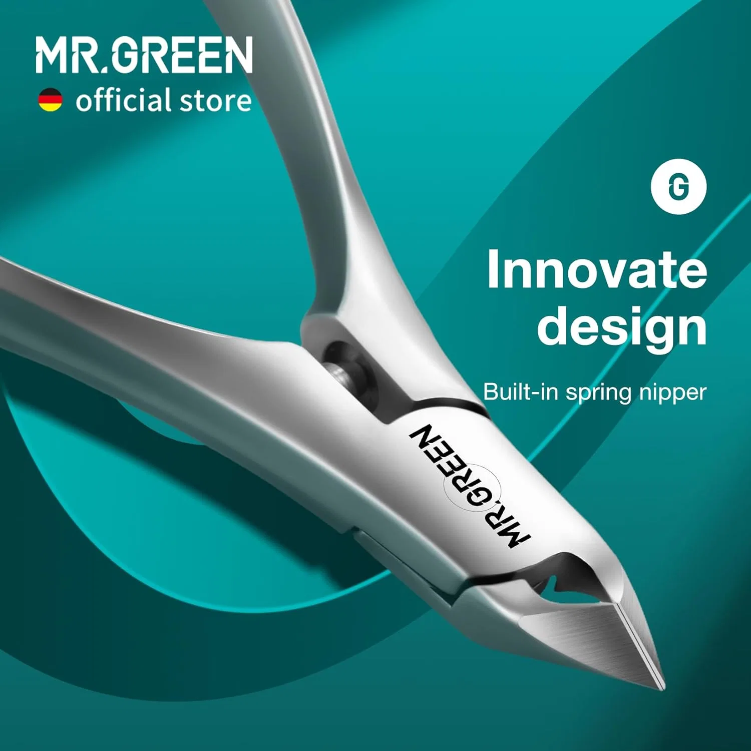 Кусачки для кутикулы MR.GREEN с интегрированной пружиной Mr.Green, Cuticle Nipper + Manicure Pusher — фото 2